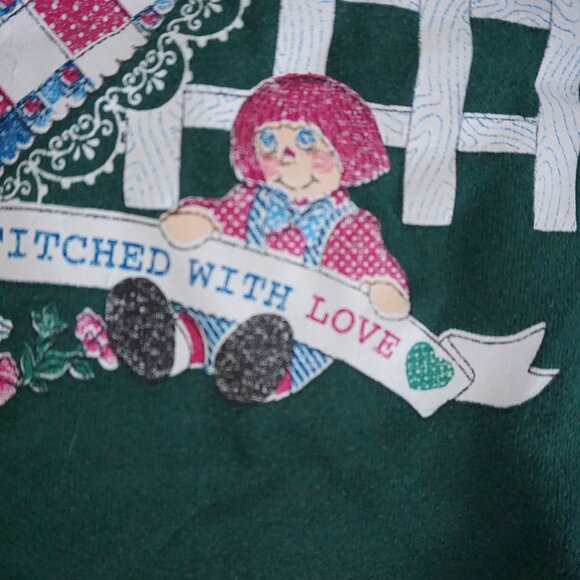 Vintage Endless Designs Green Floral Birdhouse Heart Wreath Sweatshirt XL - Picture 6 of 14